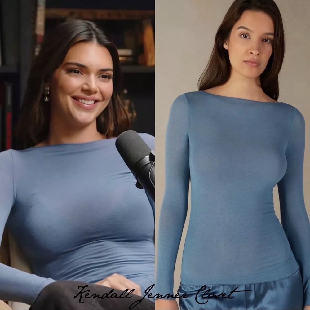 ✨RARE✨ NWT Blue Intimissimi Cashmere Ultralight Top as worn by Kendall Jenner